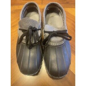 L.L. Bean Bean Boots Rubber Movs in Navy Blue & Gray Colorway Women’s 11M